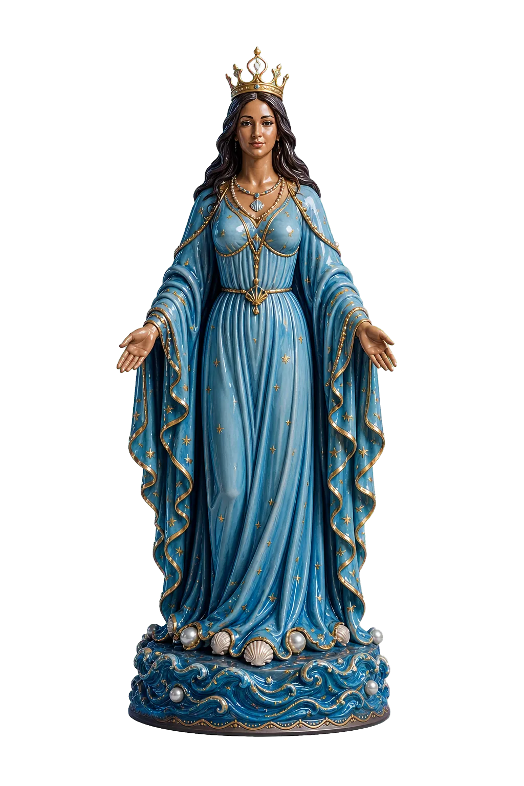 Estátua de Iemanjá, orixá do mar, símbolo de proteção e fé